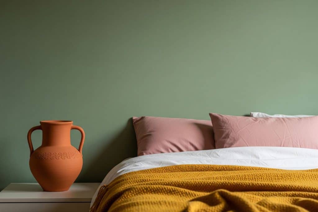 Vert sauge terracotta rose poudré jaune moutarde association couleurs