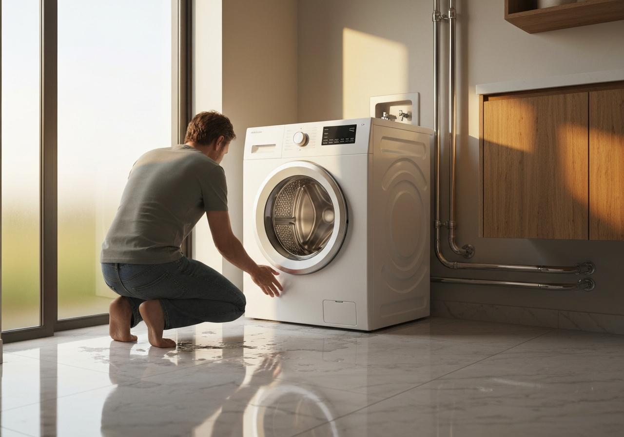 Pourquoi ma machine à laver fuit par le bas ?