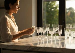 Comment enlever les traces blanches sur les verres en cristal