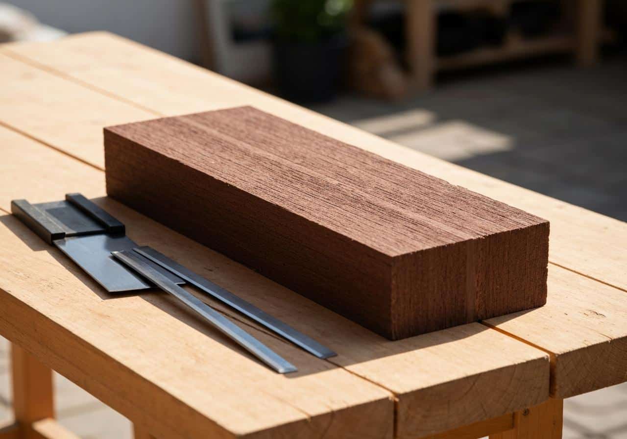 Rouleau de résine tressée et outils de réparation sur table