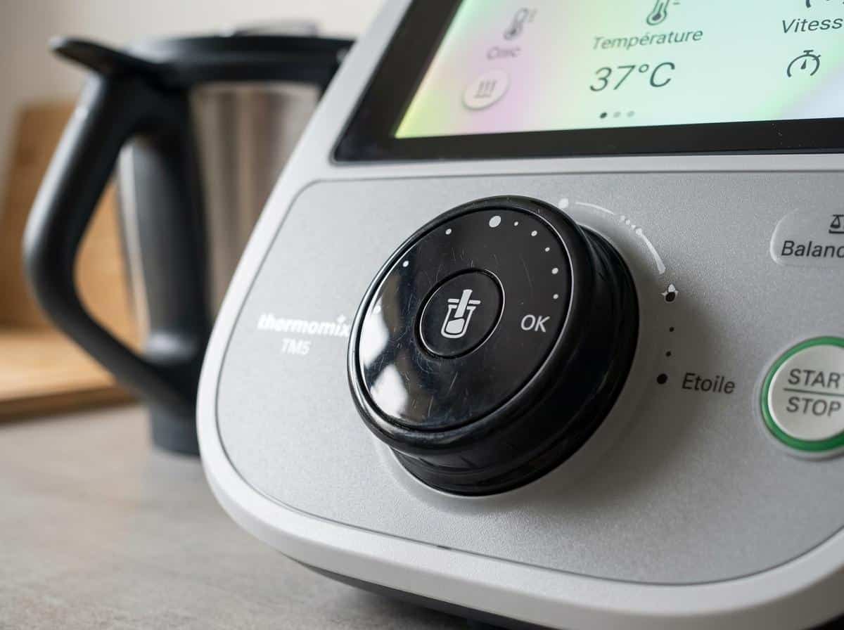 Sélecteur rotatif central d'un Thermomix TM5 en gros plan