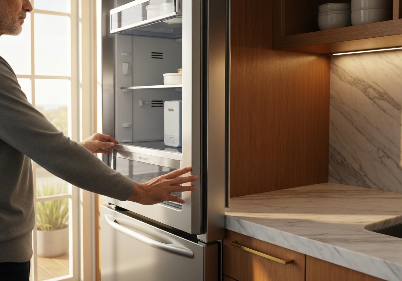 Où se trouve le filtre antibactérien Whirlpool ?