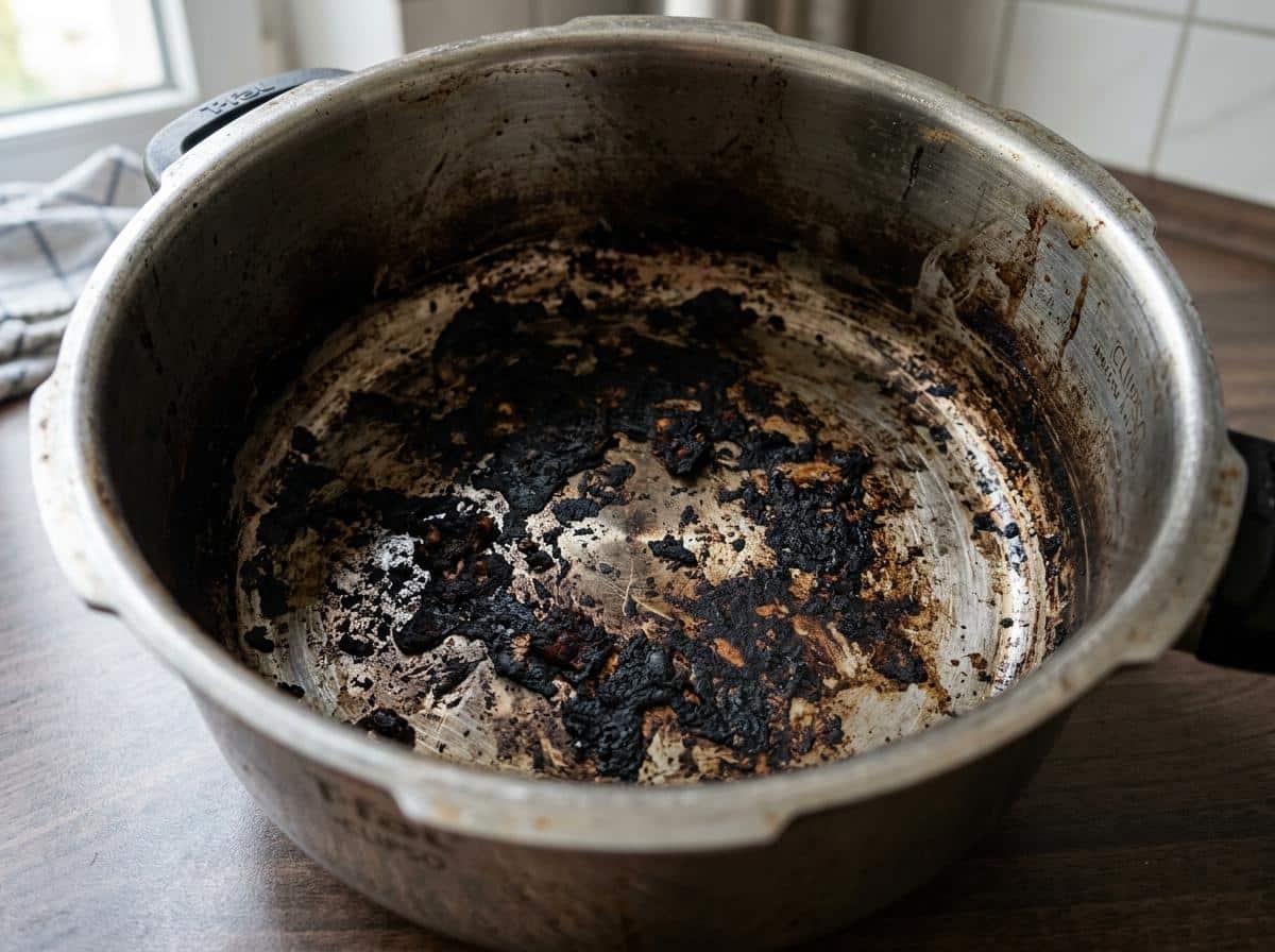 Cuve Cookeo avec dépôts brûlés au fond
