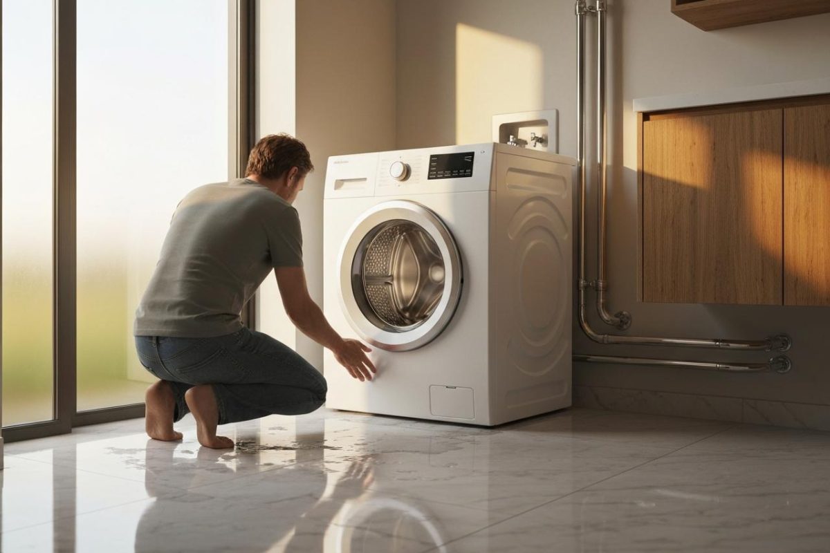 Pourquoi ma machine à laver fuit par le bas ?